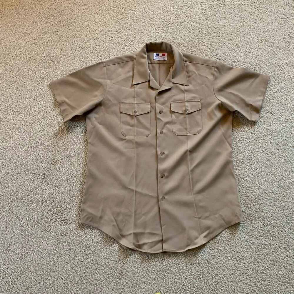 Khaki Uniform XL Shirt. Y2K US Navy Uniform. Brand: Flying Cross. - Picture 9 of 9